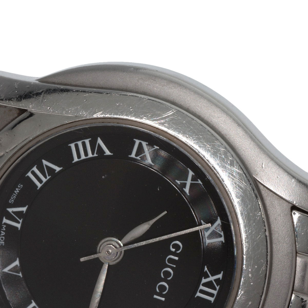 GUCCI Watches Quartz 5500L Stainless Steel Silver Round face black dial