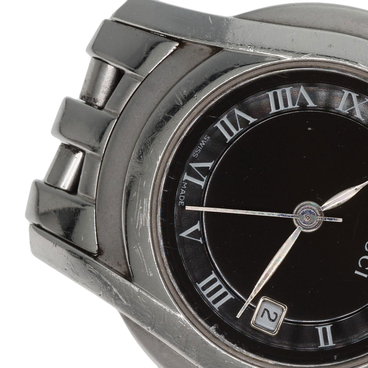 GUCCI Watches Quartz 5500L Stainless Steel Silver Round face black dial