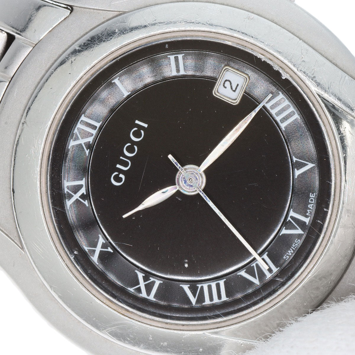 GUCCI Watches Quartz 5500L Stainless Steel Silver Round face black dial