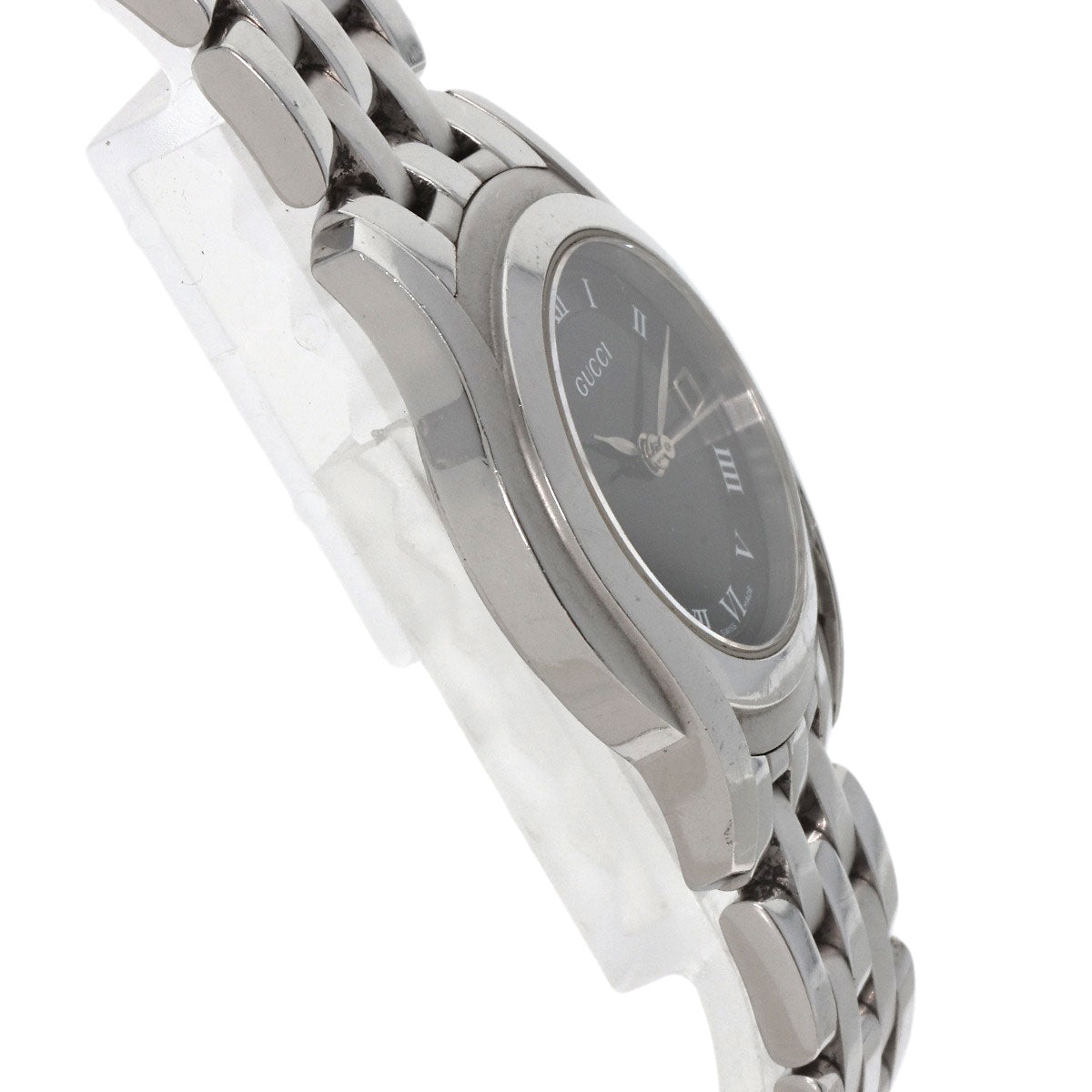 GUCCI Watches Quartz 5500L Stainless Steel Silver Round face black dial