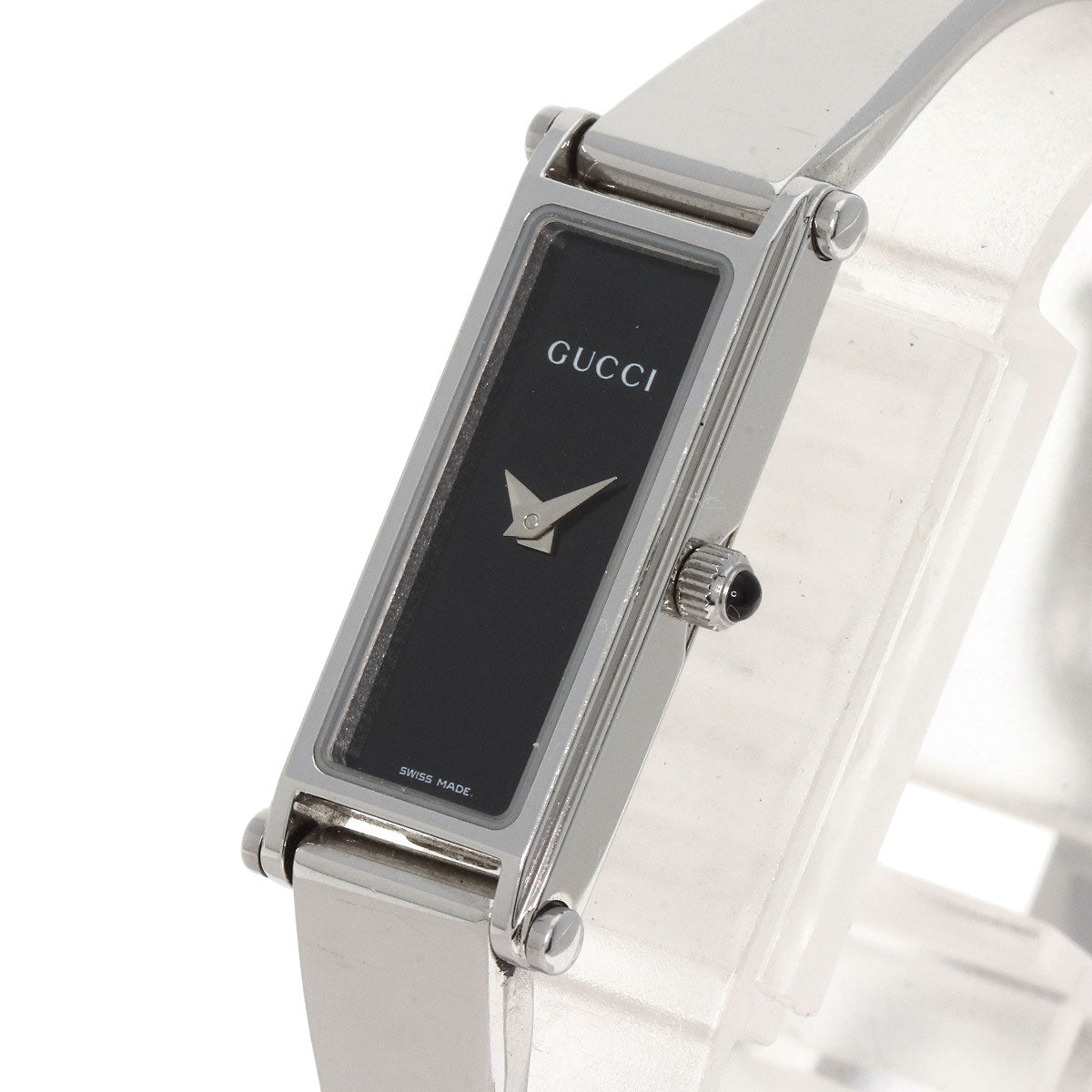 GUCCI Watches Quartz 1500L Stainless Steel Silver Square face black dial