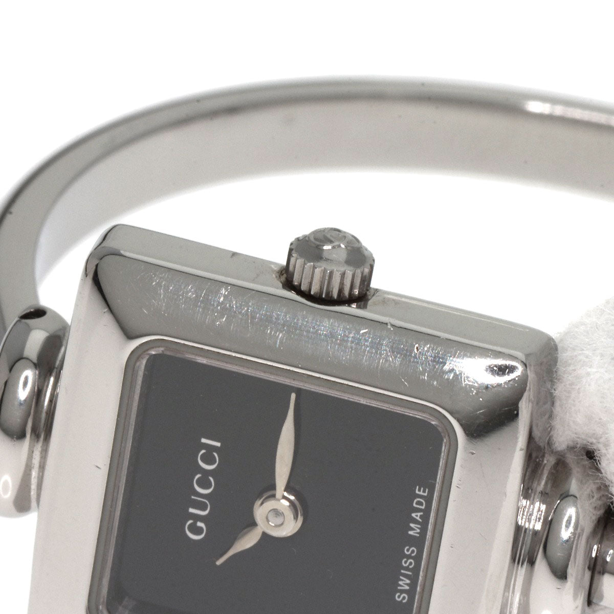 GUCCI Watches Quartz 1900L Stainless Steel Silver Square face black dial