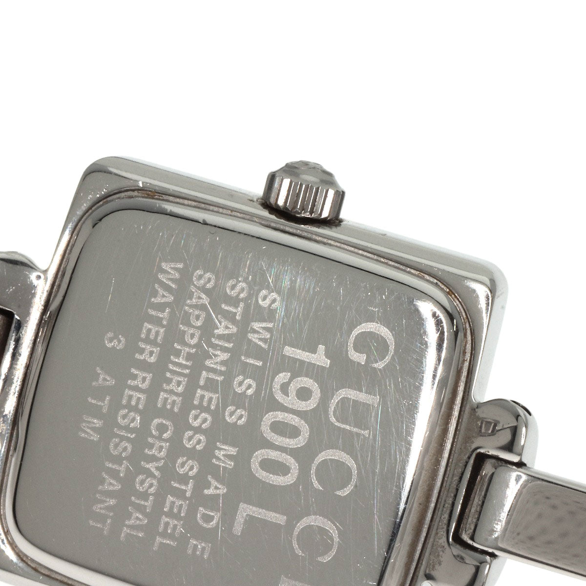 GUCCI Watches Quartz 1900L Stainless Steel Silver Square face black dial