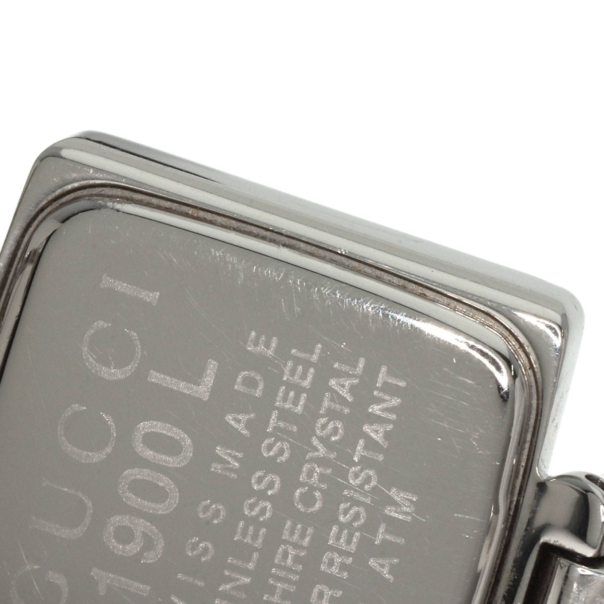 GUCCI Watches Quartz 1900L Stainless Steel Silver Square face black dial