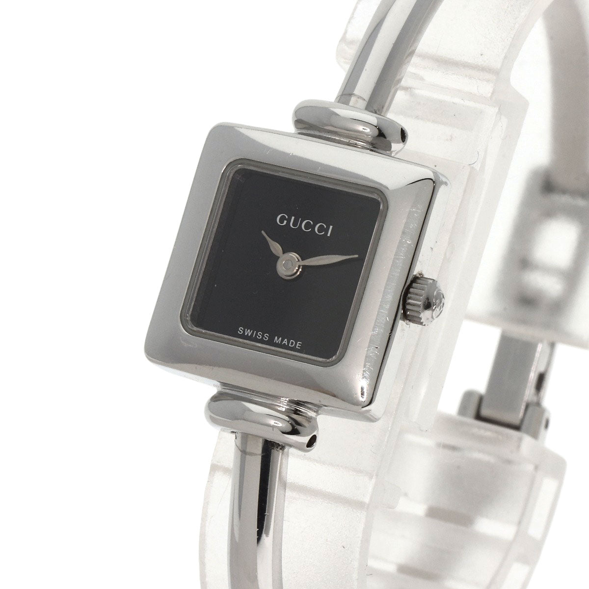 GUCCI Watches Quartz 1900L Stainless Steel Silver Square face black dial