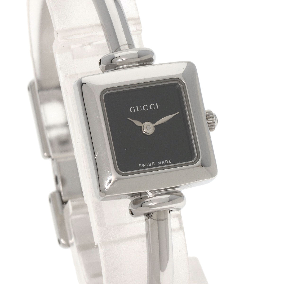 GUCCI Watches Quartz 1900L Stainless Steel Silver Square face black dial