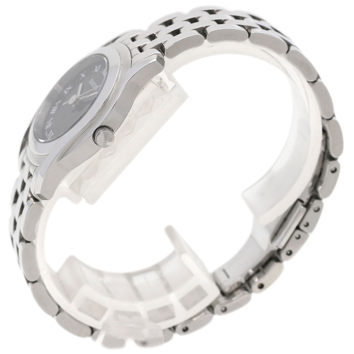 GUCCI Watches Quartz 5500L Stainless Steel Silver Round face black dial