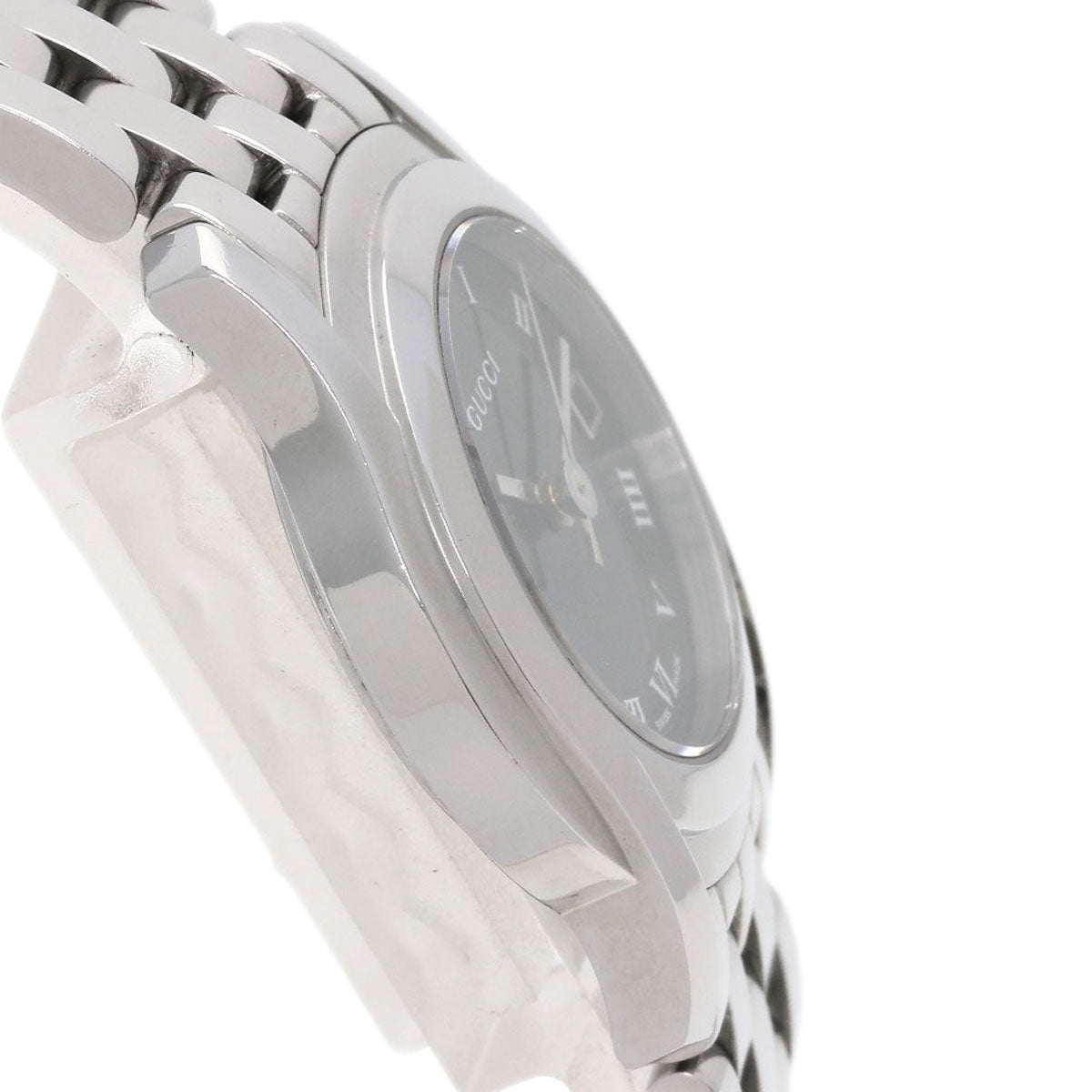 GUCCI Watches Quartz 5500L Stainless Steel Silver Round face black dial