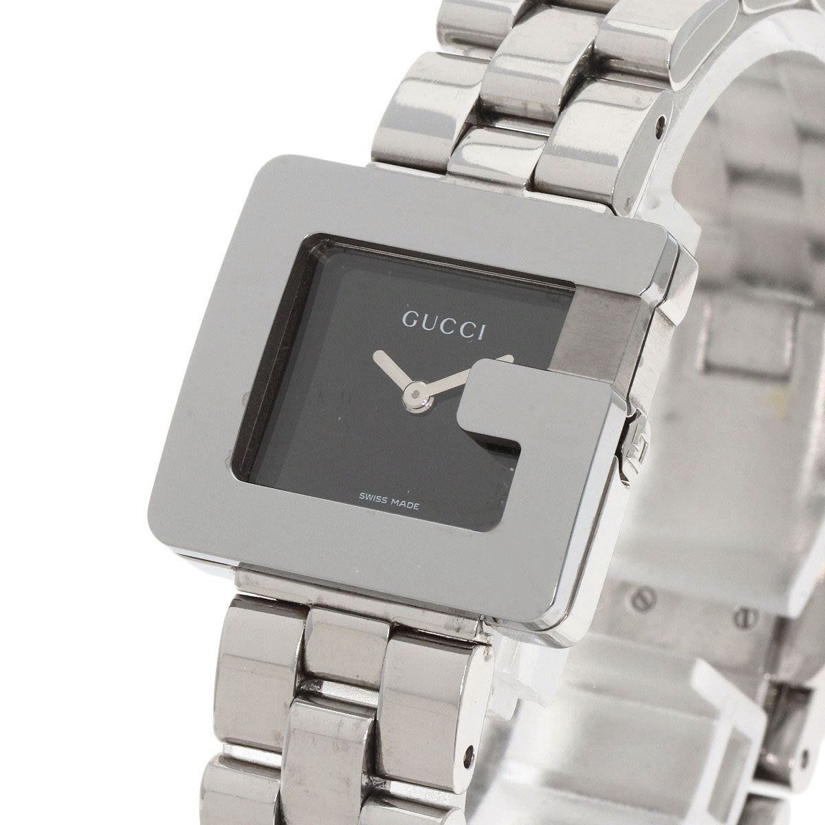 GUCCI Watches Quartz 3600L Stainless Steel Silver Square face black dial