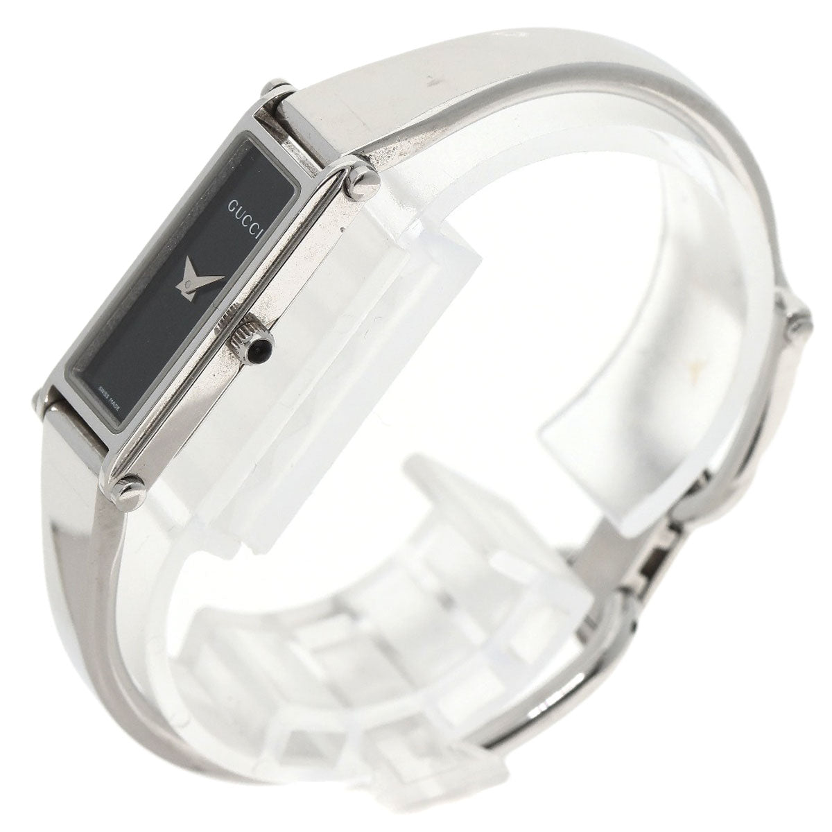 GUCCI Watches Quartz 1500L Stainless Steel Silver Square face black dial