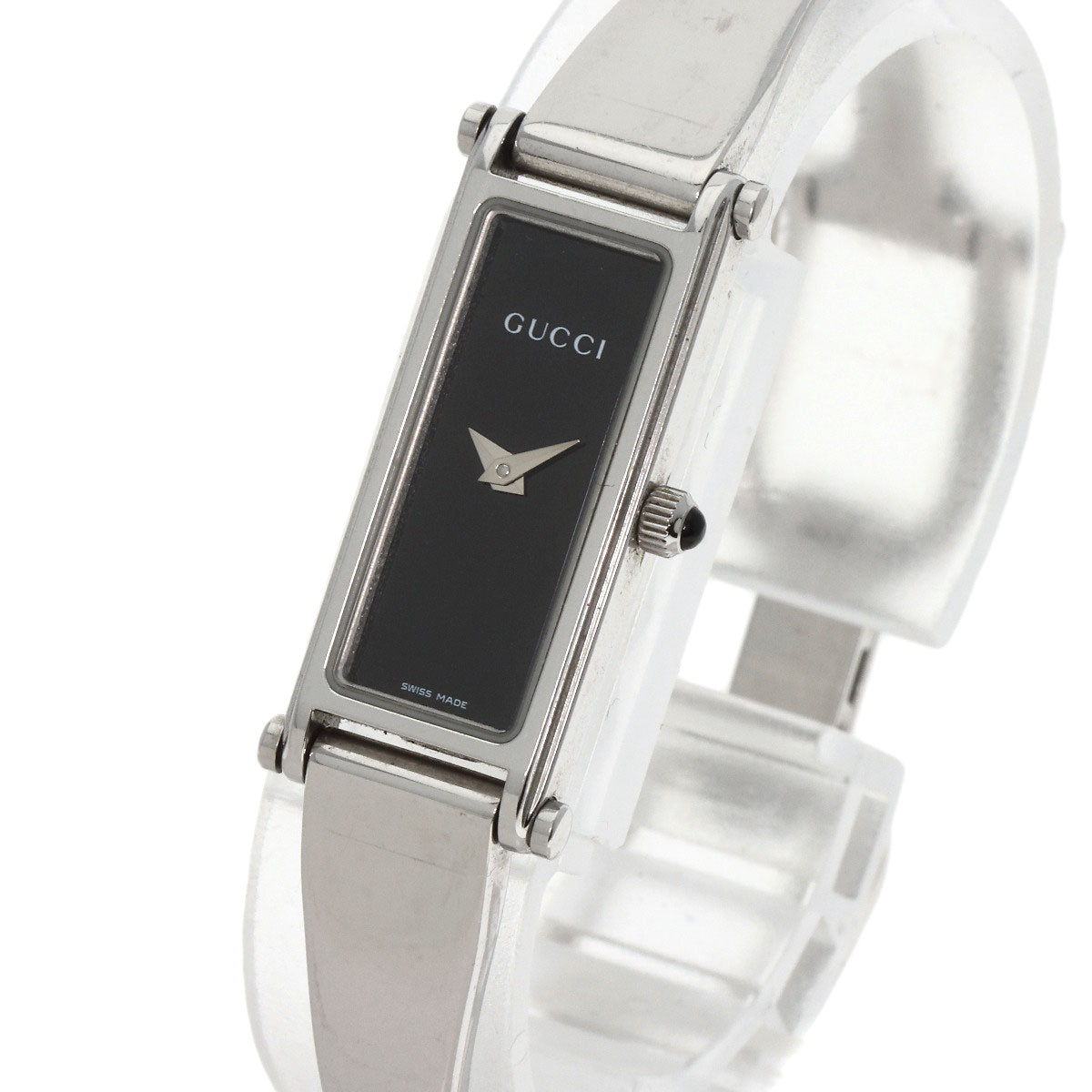 GUCCI Watches Quartz 1500L Stainless Steel Silver Square face black dial