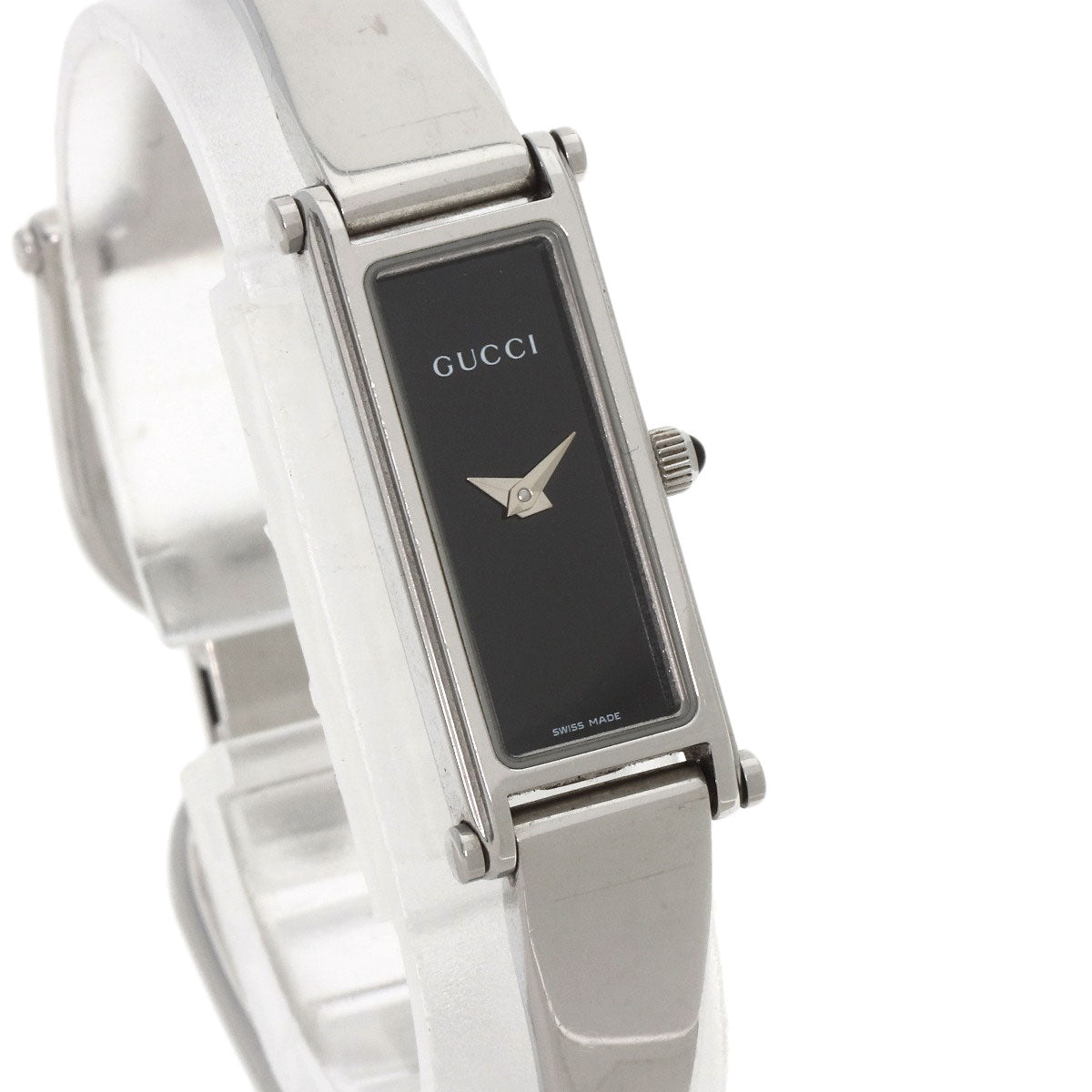 GUCCI Watches Quartz 1500L Stainless Steel Silver Square face black dial