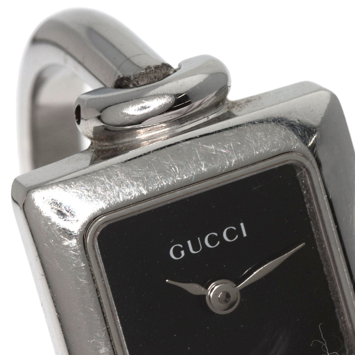GUCCI Watches Quartz 1900L Stainless Steel Silver Square face black dial