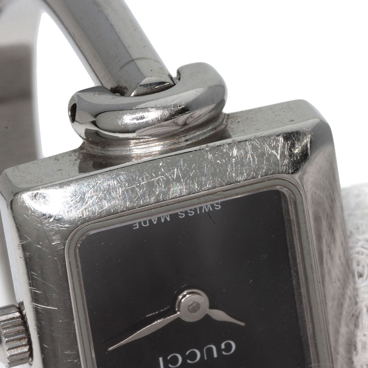 GUCCI Watches Quartz 1900L Stainless Steel Silver Square face black dial