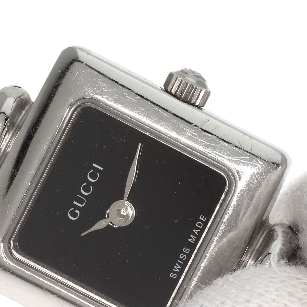 GUCCI Watches Quartz 1900L Stainless Steel Silver Square face black dial