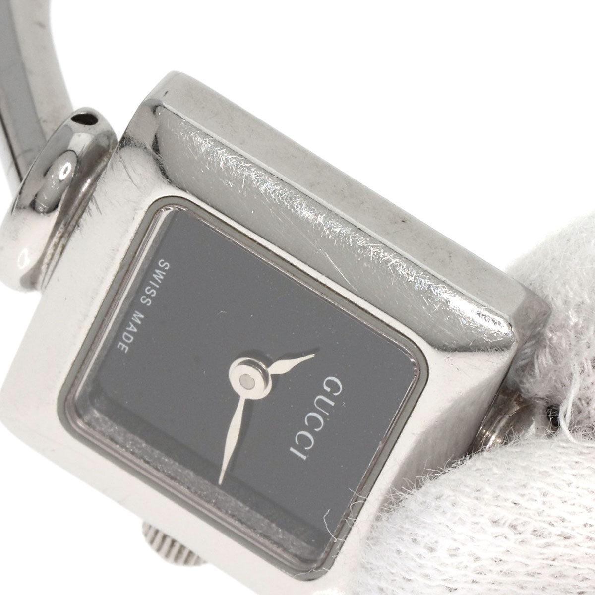 GUCCI Watches Quartz 1900L Stainless Steel Silver Square face black dial