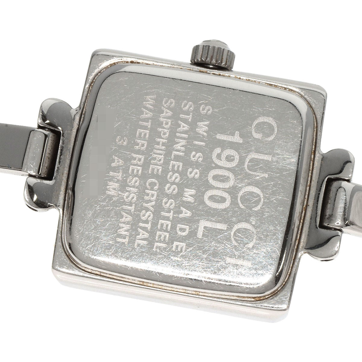 GUCCI Watches Quartz 1900L Stainless Steel Silver Square face black dial