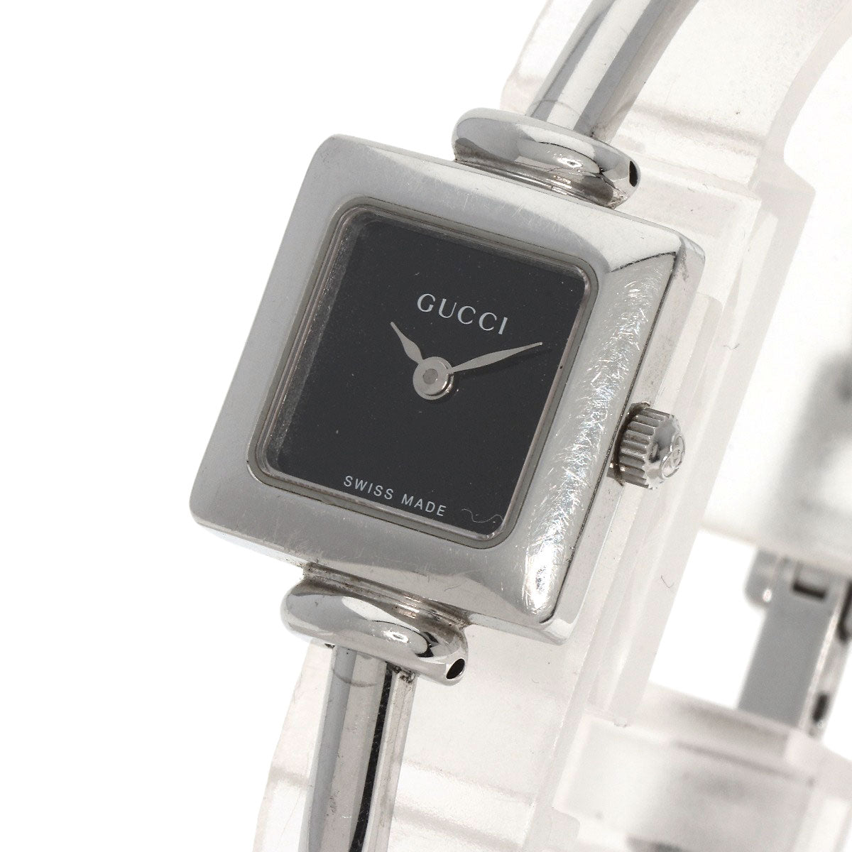 GUCCI Watches Quartz 1900L Stainless Steel Silver Square face black dial