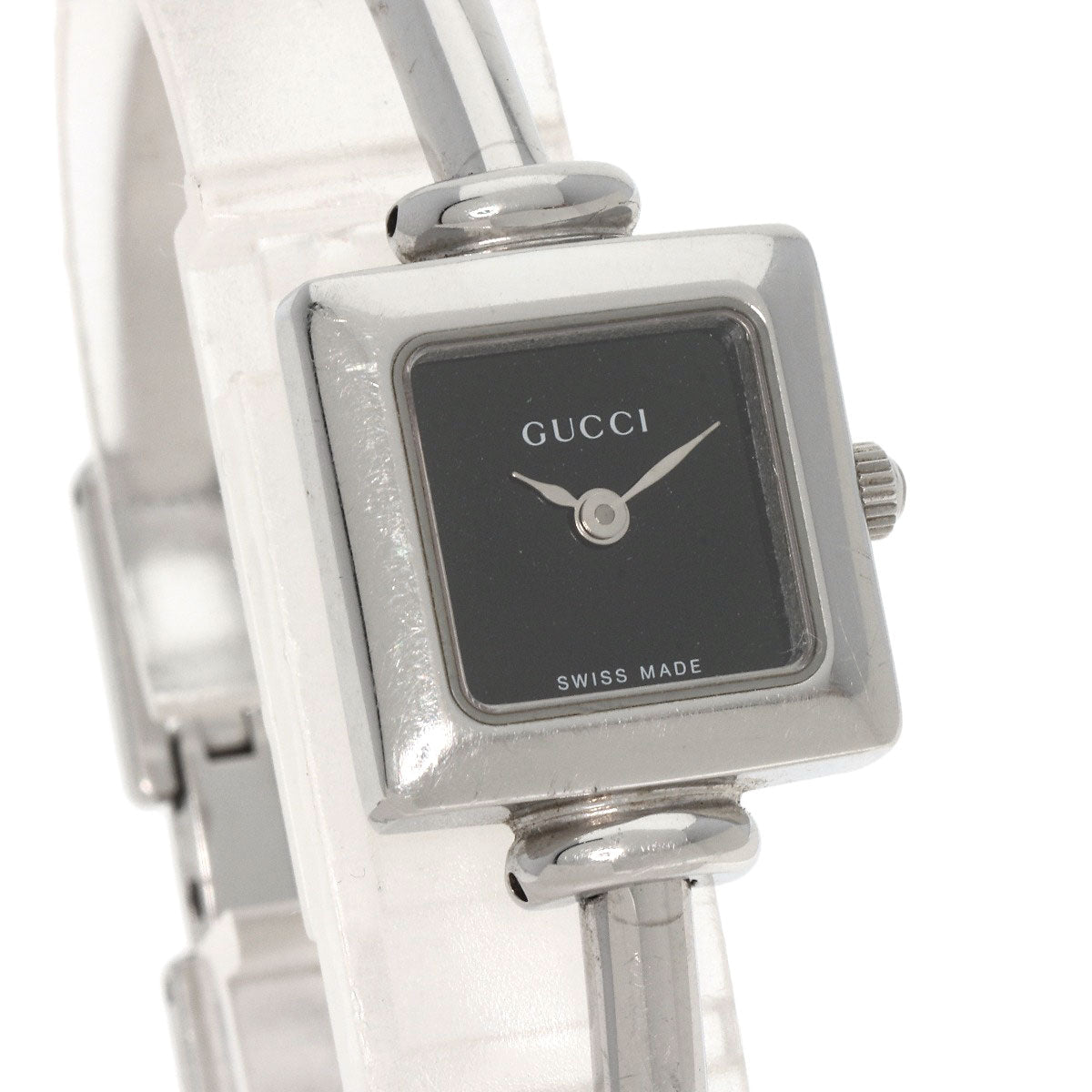 GUCCI Watches Quartz 1900L Stainless Steel Silver Square face black dial