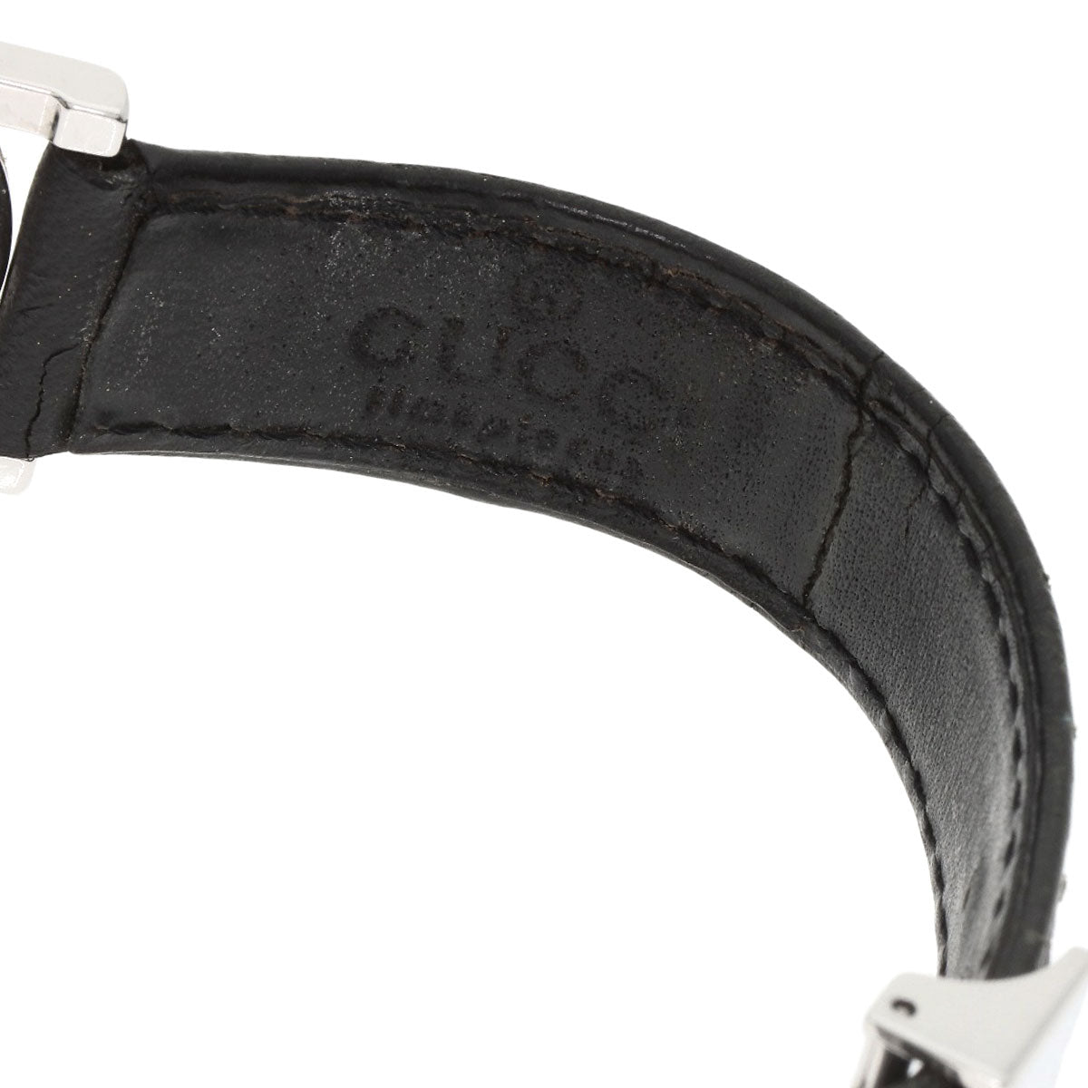 GUCCI Watches Quartz 5200L.1 Stainless Steel, Leather Silver Round face black dial Women Used