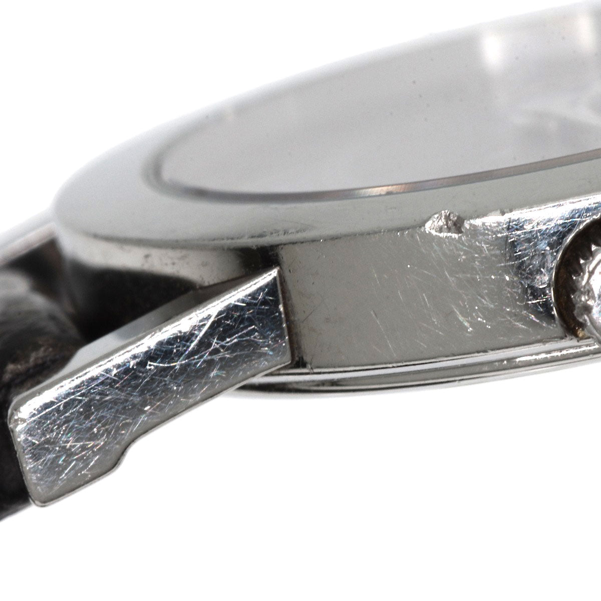 GUCCI Watches Quartz 5200L.1 Stainless Steel, Leather Silver Round face black dial Women Used