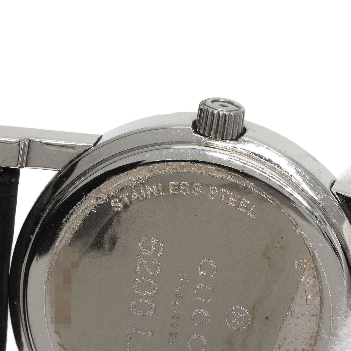 GUCCI Watches Quartz 5200L.1 Stainless Steel, Leather Silver Round face black dial Women Used