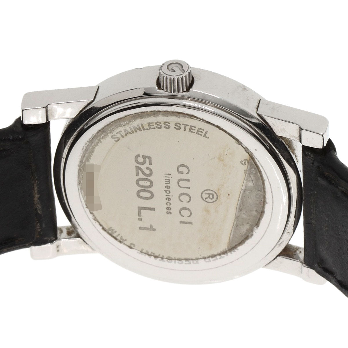 GUCCI Watches Quartz 5200L.1 Stainless Steel, Leather Silver Round face black dial Women Used