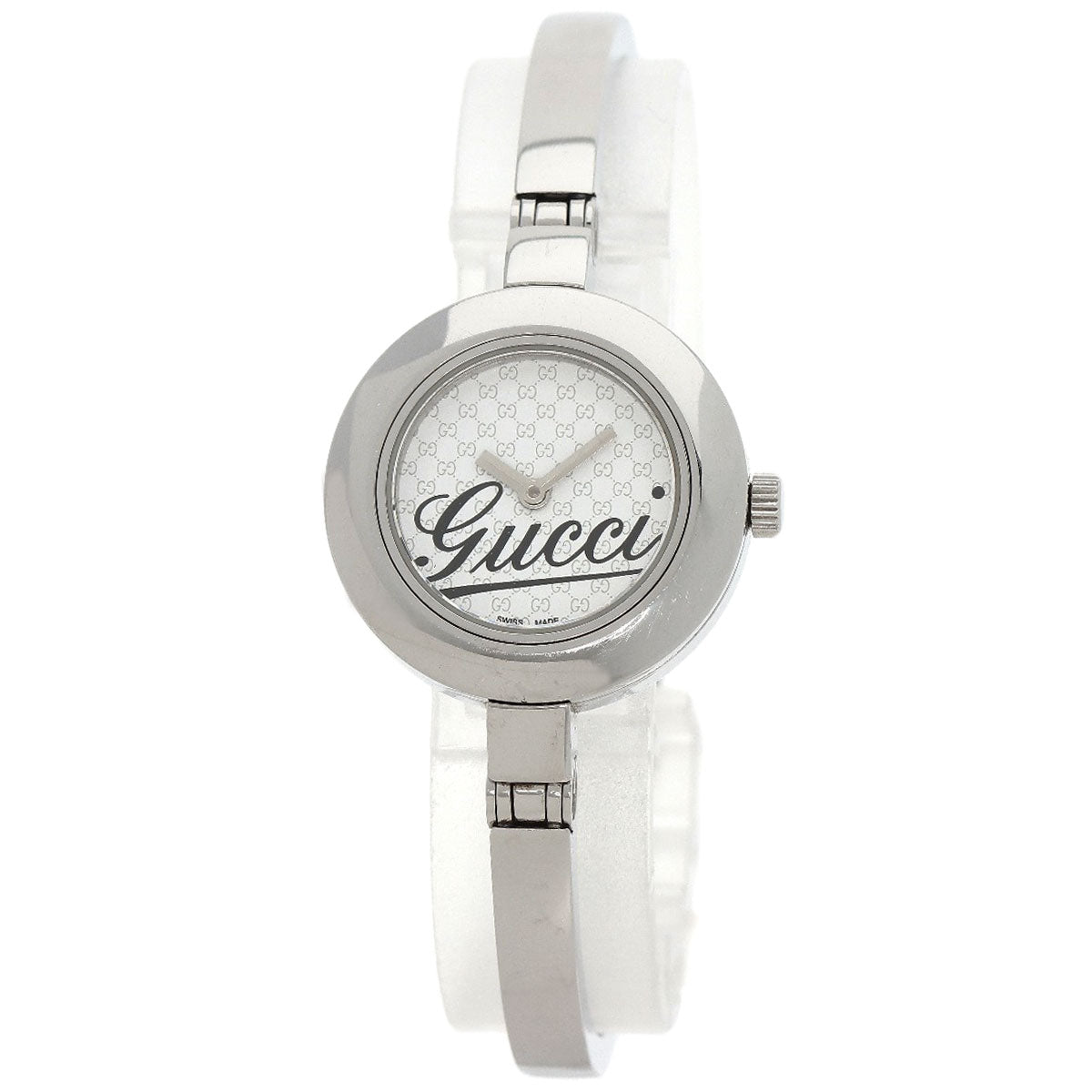 GUCCI Watches Quartz 105 Stainless Steel Silver Round face white dial