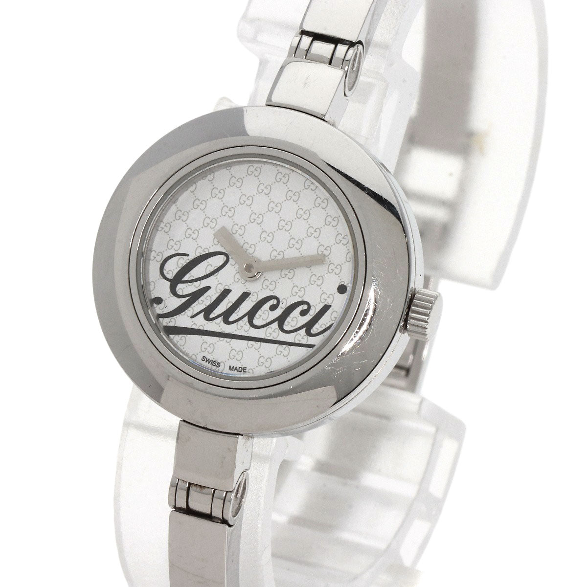 GUCCI Watches Quartz 105 Stainless Steel Silver Round face white dial