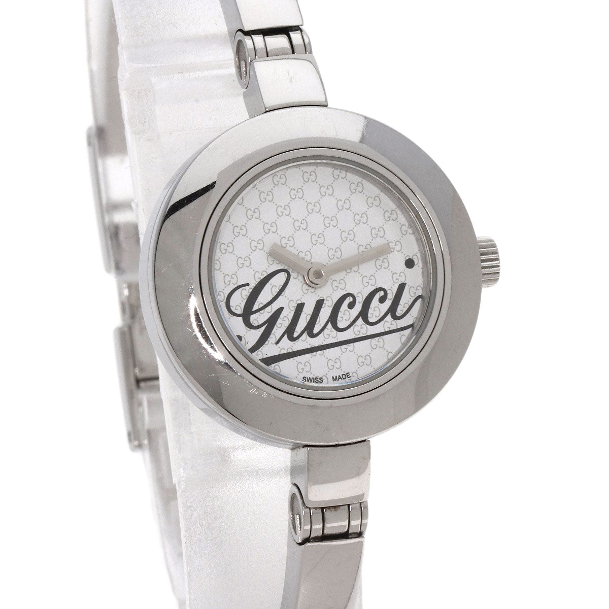 GUCCI Watches Quartz 105 Stainless Steel Silver Round face white dial