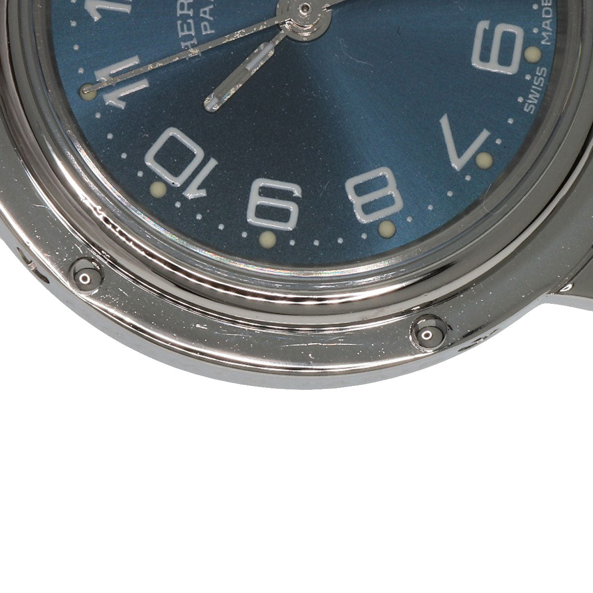 HERMES Watches Quartz CL4.210 Stainless Steel , Stainless Steel Silver Clipper blue dial Women Used