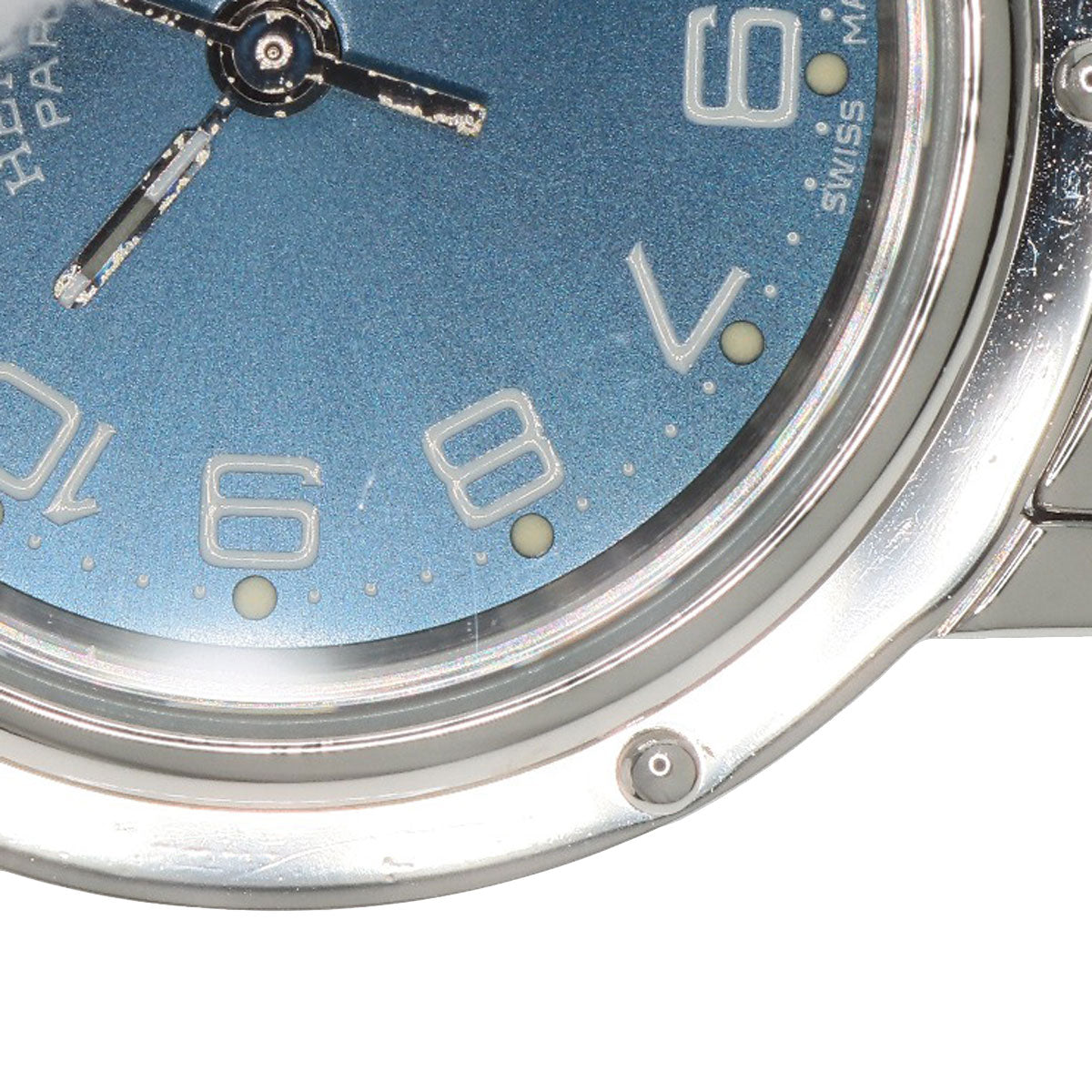HERMES Watches Quartz CL4.210 Stainless Steel , Stainless Steel Silver Clipper blue dial Women Used