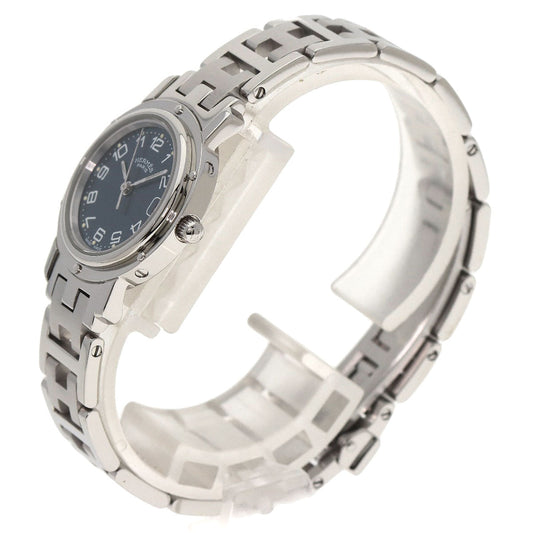 HERMES Watches Quartz CL4.210 Stainless Steel , Stainless Steel Silver Clipper blue dial Women Used