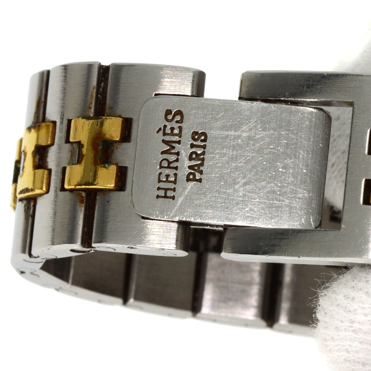 HERMES Watches Quartz Stainless Steel , SSxGP gold profile white dial mens Used
