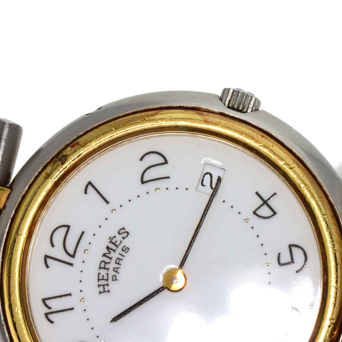 HERMES Watches Quartz Stainless Steel , SSxGP gold profile white dial mens Used