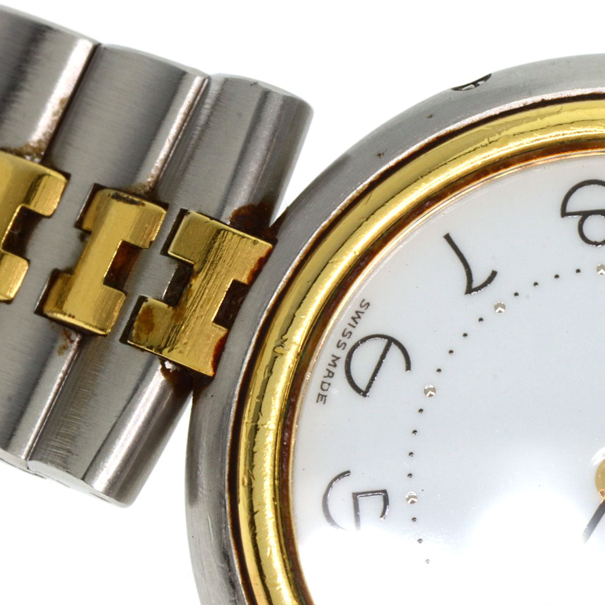 HERMES Watches Quartz Stainless Steel , SSxGP gold profile white dial mens Used