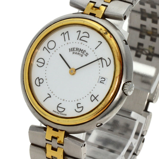 HERMES Watches Quartz Stainless Steel , SSxGP gold profile white dial mens Used