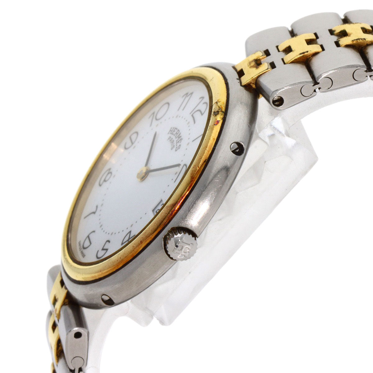 HERMES Watches Quartz Stainless Steel , SSxGP gold profile white dial mens Used