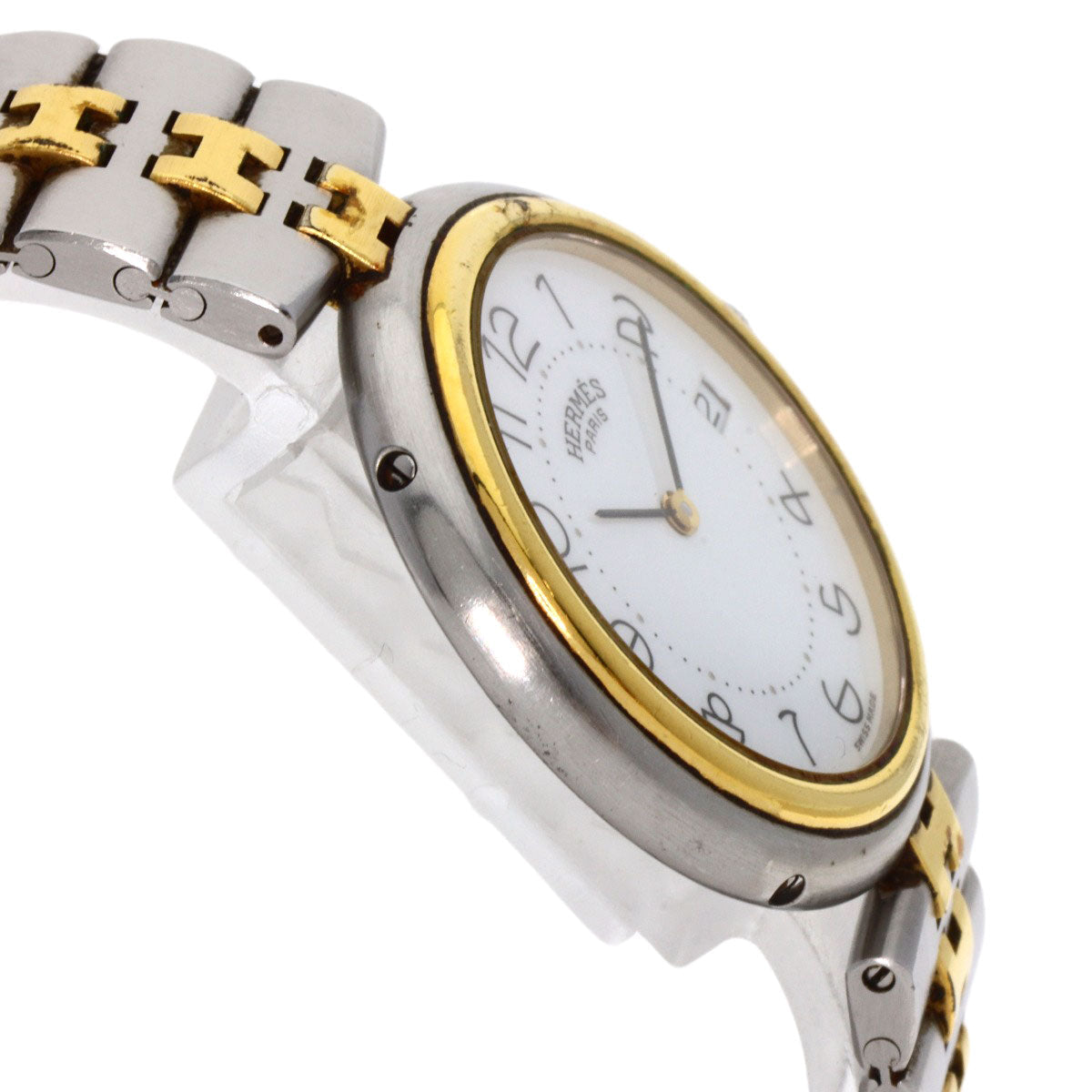 HERMES Watches Quartz Stainless Steel , SSxGP gold profile white dial mens Used
