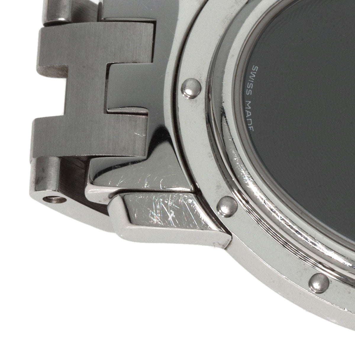 HERMES Watches Quartz CO1.510 Stainless Steel , Stainless Steel Silver Clipper oval black dial Women Used