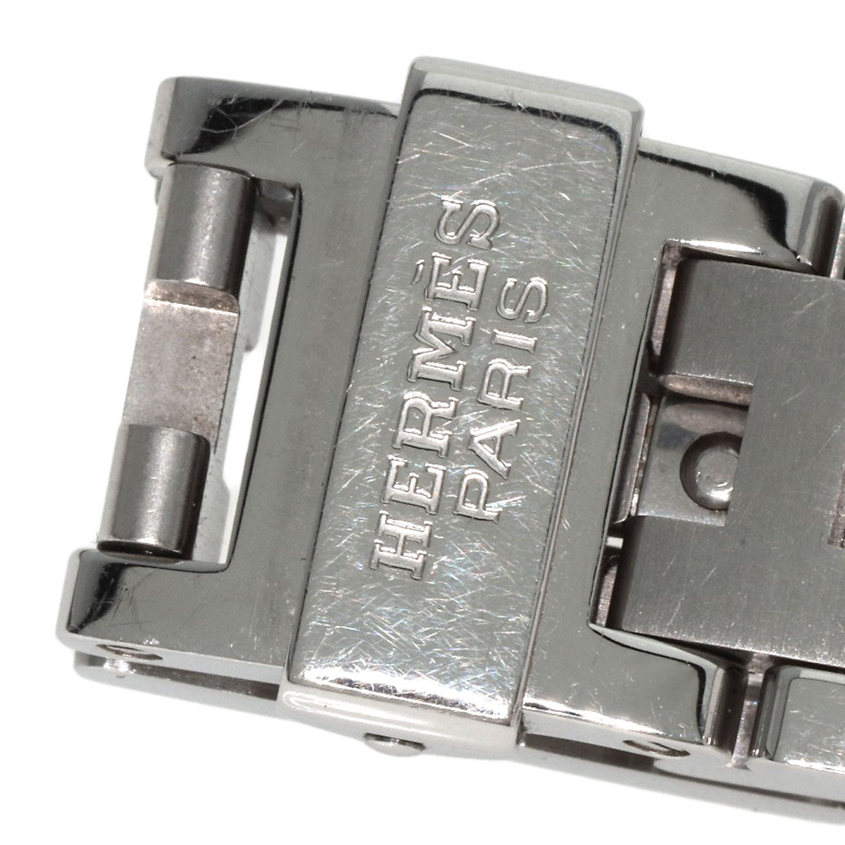 HERMES Watches Quartz CO1.510 Stainless Steel , Stainless Steel Silver Clipper oval black dial Women Used