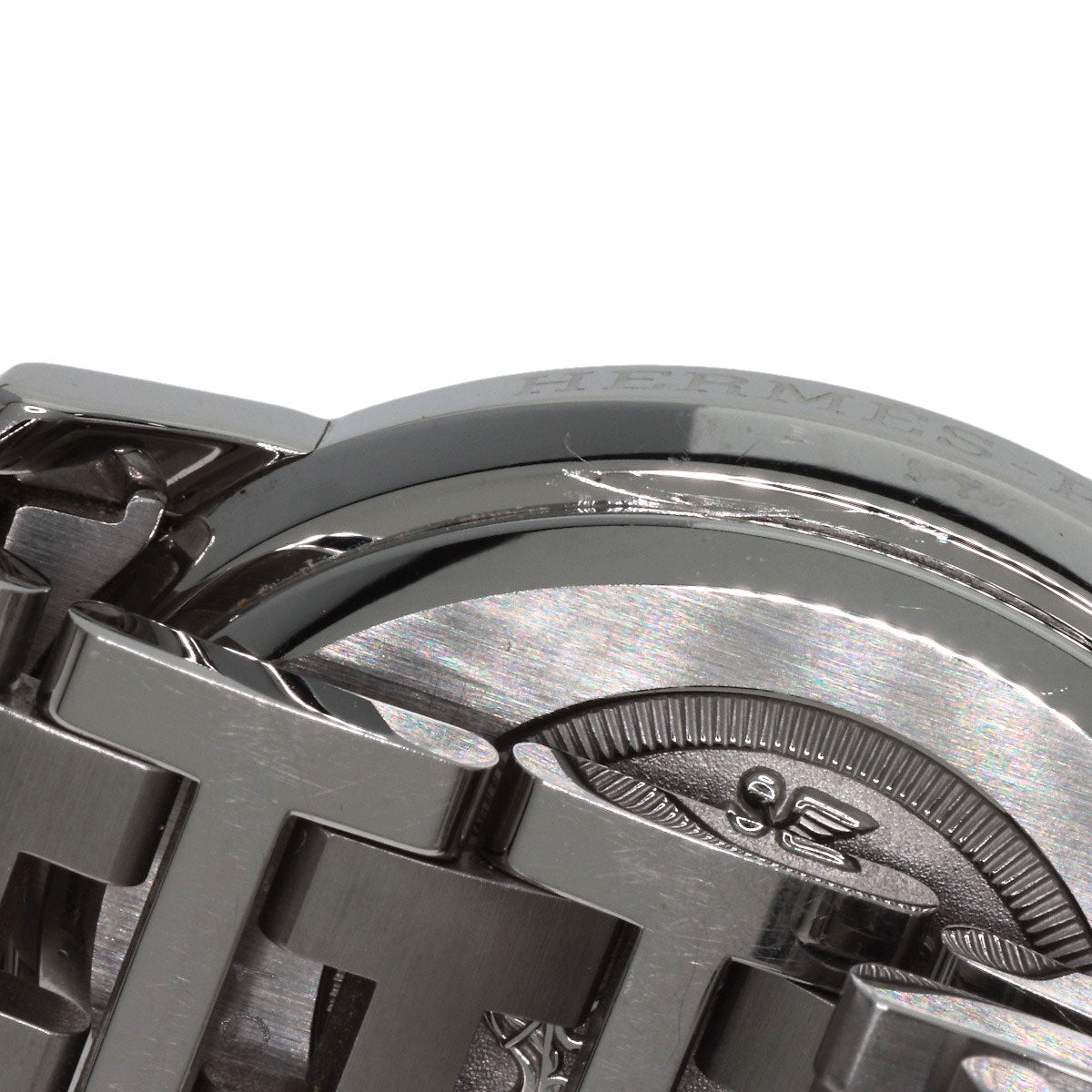 HERMES Watches Quartz CO1.510 Stainless Steel , Stainless Steel Silver Clipper oval black dial Women Used