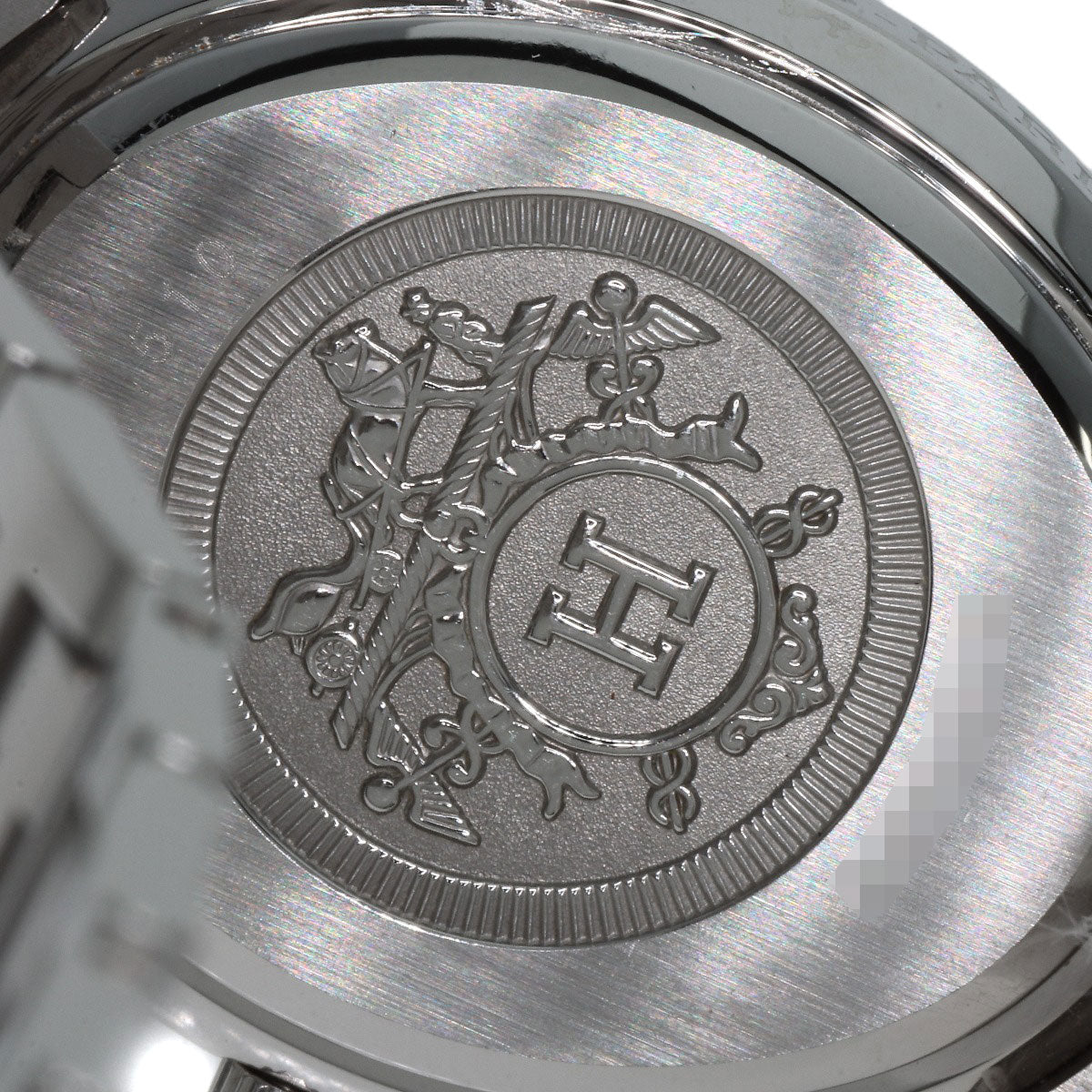 HERMES Watches Quartz CO1.510 Stainless Steel , Stainless Steel Silver Clipper oval black dial Women Used