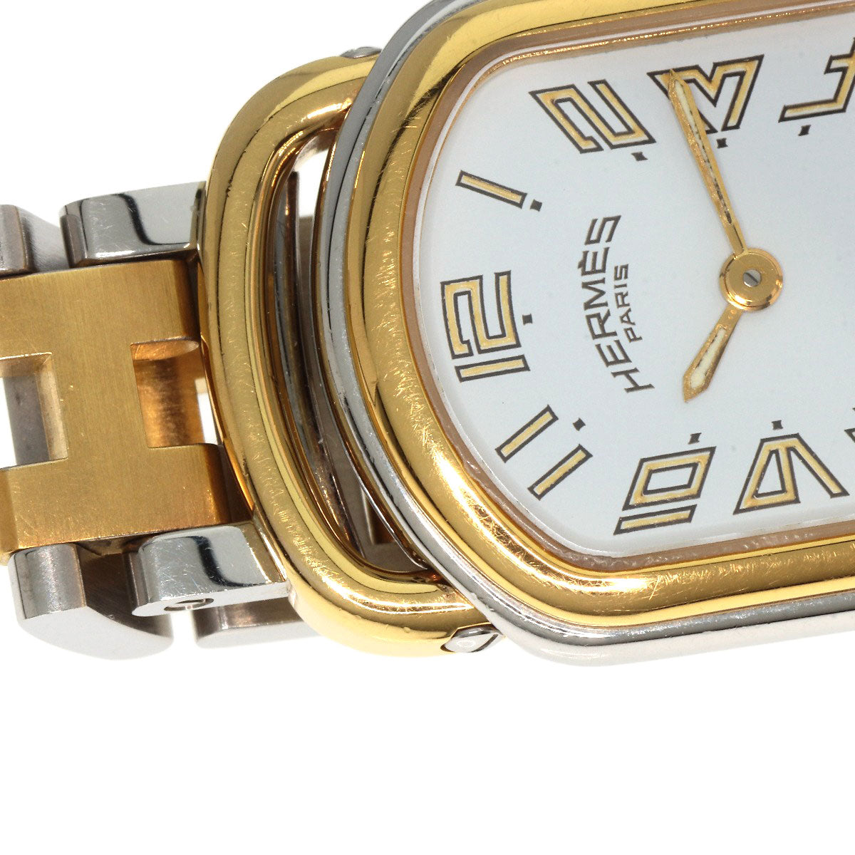 HERMES Watches Quartz RA1.240 Stainless Steel , SSxGP gold Rally white dial Women Used