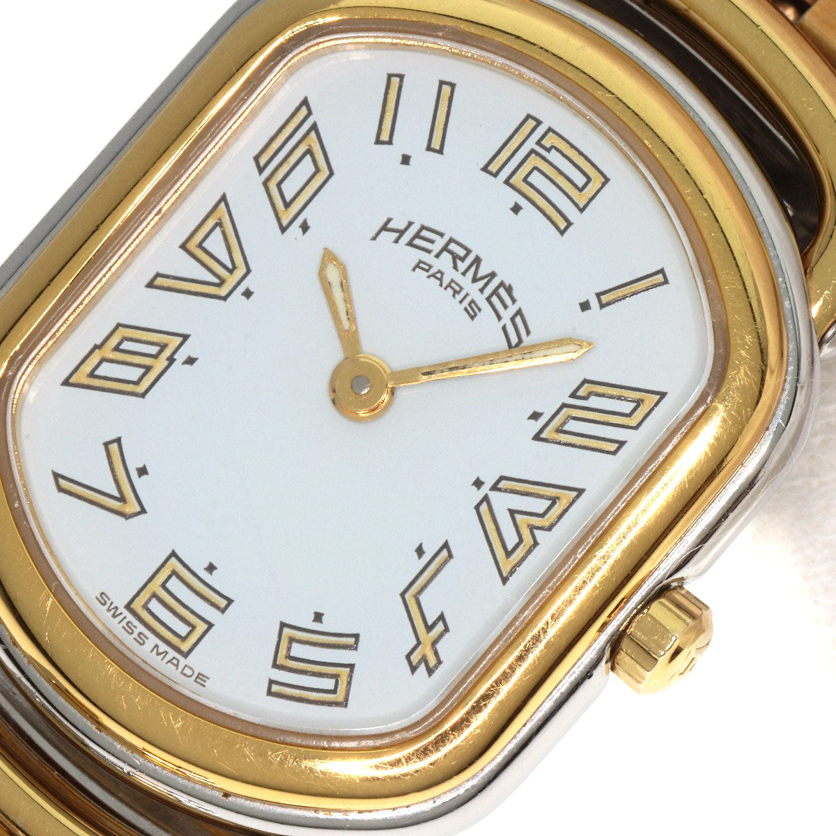 HERMES Watches Quartz RA1.240 Stainless Steel , SSxGP gold Rally white dial Women Used