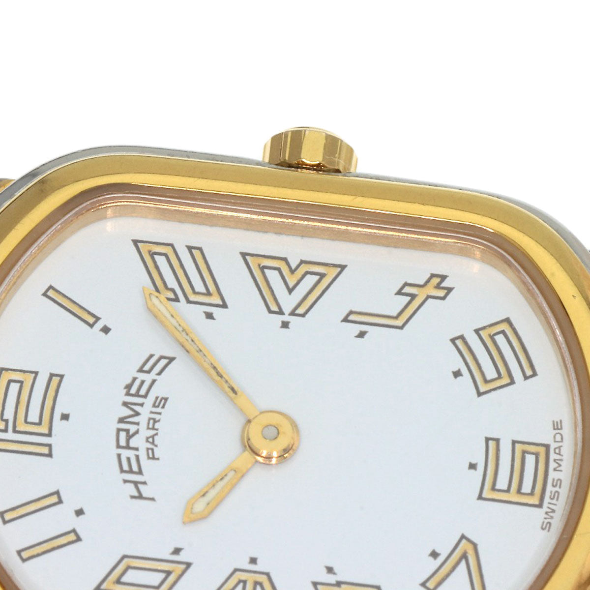 HERMES Watches Quartz RA1.240 Stainless Steel , SSxGP gold Rally white dial Women Used