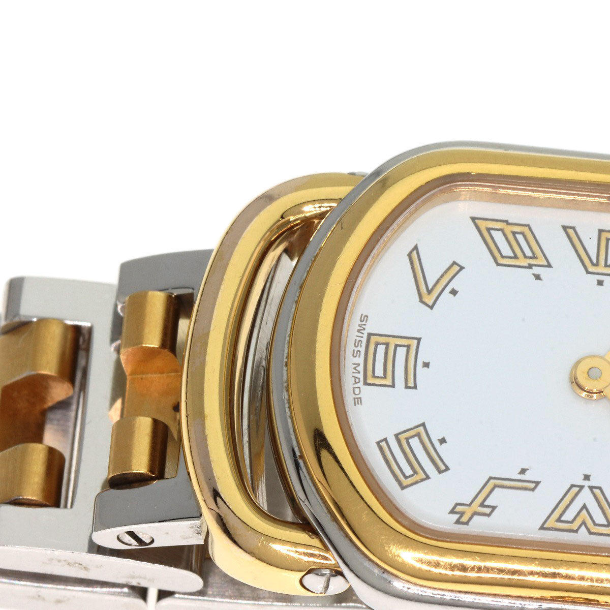 HERMES Watches Quartz RA1.240 Stainless Steel , SSxGP gold Rally white dial Women Used