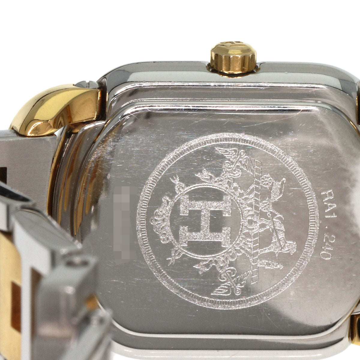 HERMES Watches Quartz RA1.240 Stainless Steel , SSxGP gold Rally white dial Women Used