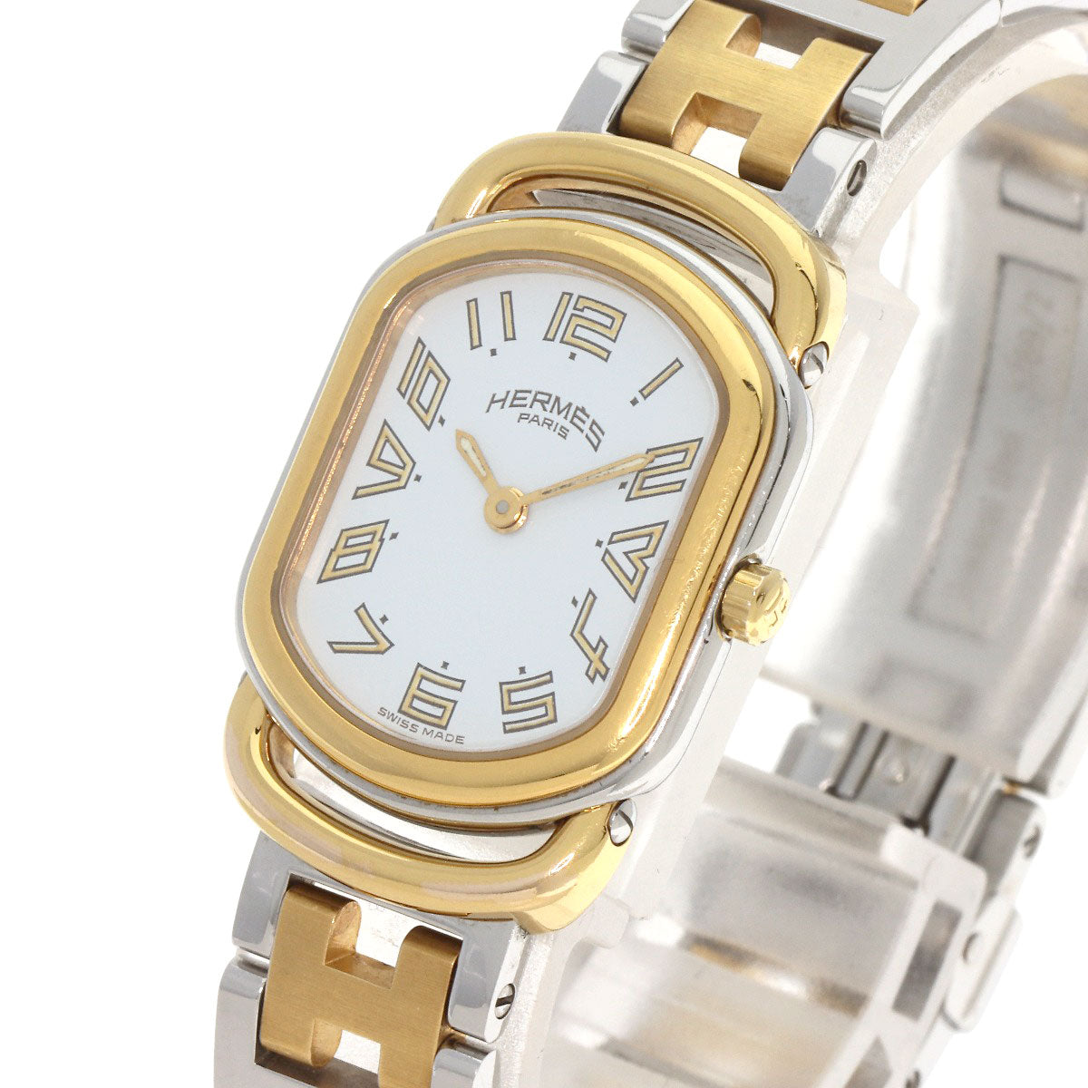 HERMES Watches Quartz RA1.240 Stainless Steel , SSxGP gold Rally white dial Women Used