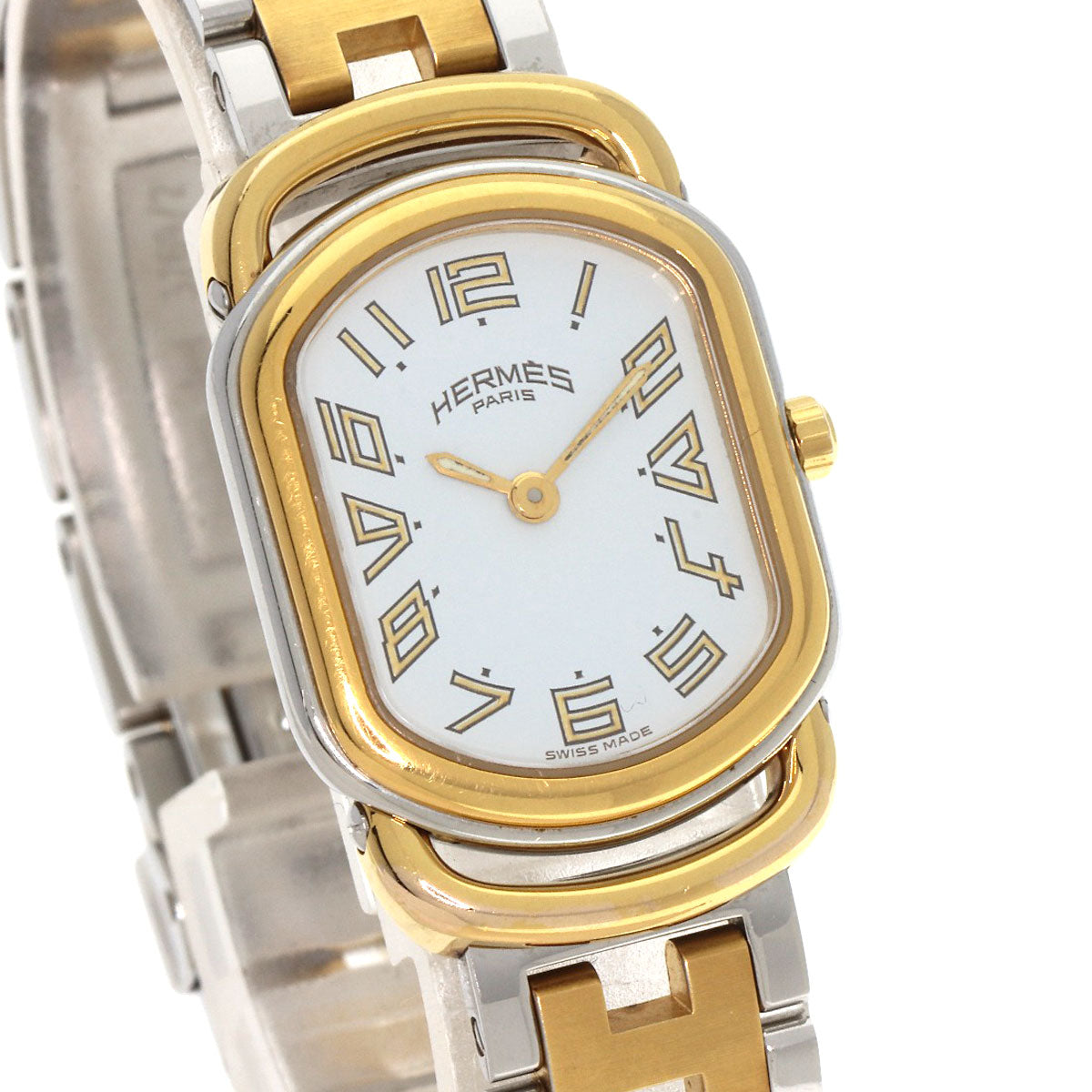 HERMES Watches Quartz RA1.240 Stainless Steel , SSxGP gold Rally white dial Women Used